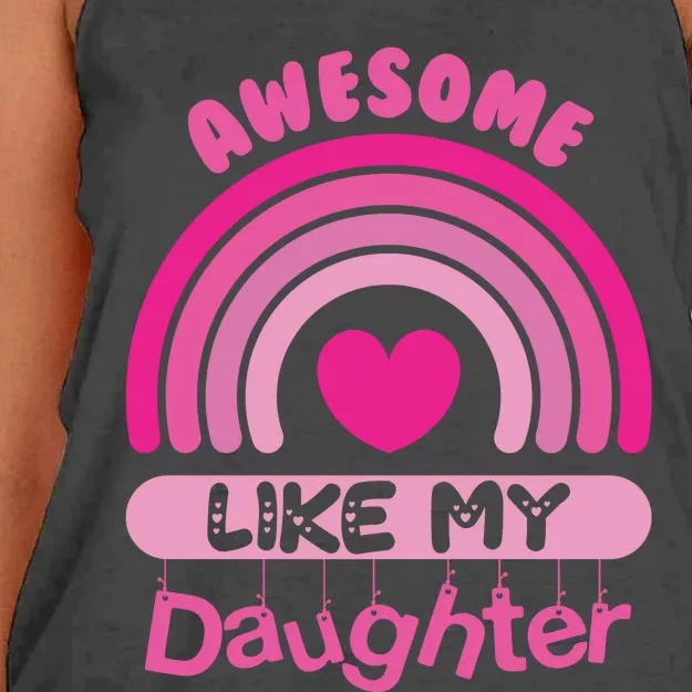 Awesome Like My Daughter Fathers Day Women's Knotted Racerback Tank