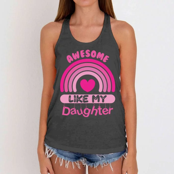 Awesome Like My Daughter Fathers Day Women's Knotted Racerback Tank