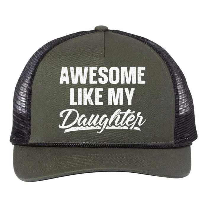 Awesome Like My Daughter Gift Funny Fathers Day Retro Rope Trucker Hat Cap