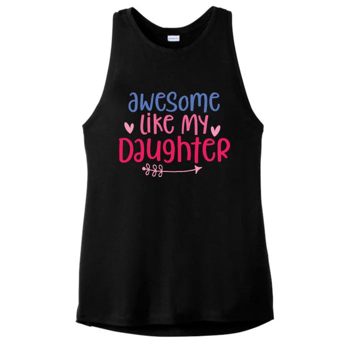 Awesome Like My Daughter Dad S Ladies Tri-Blend Wicking Tank