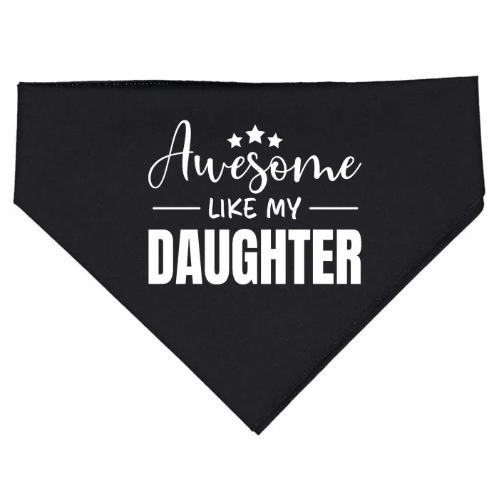 Awesome Like My Daughter Black USA-Made Doggie Bandana