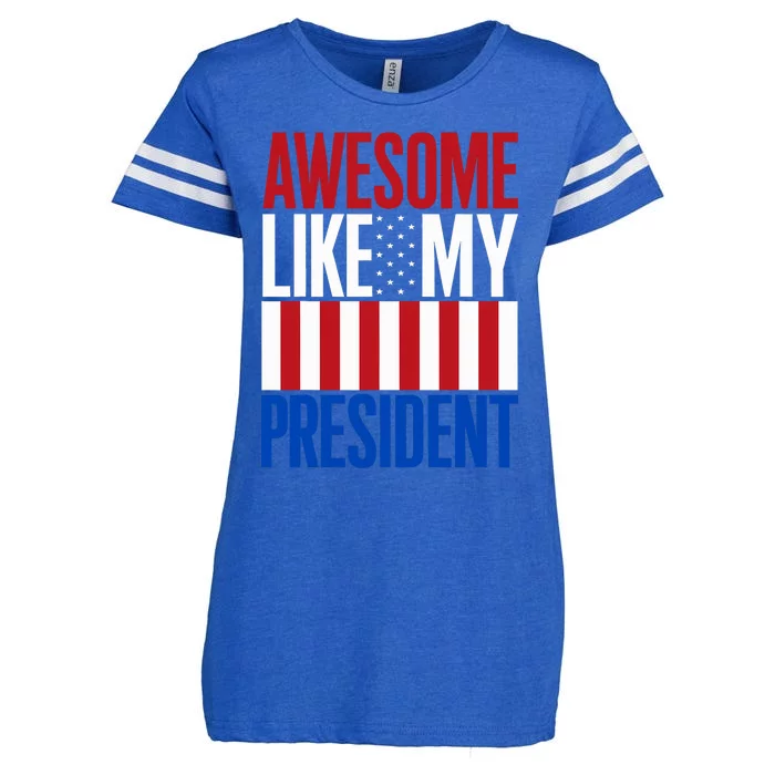 Awesome Like My President Donald Trump 2024 Elections Enza Ladies Jersey Football T-Shirt