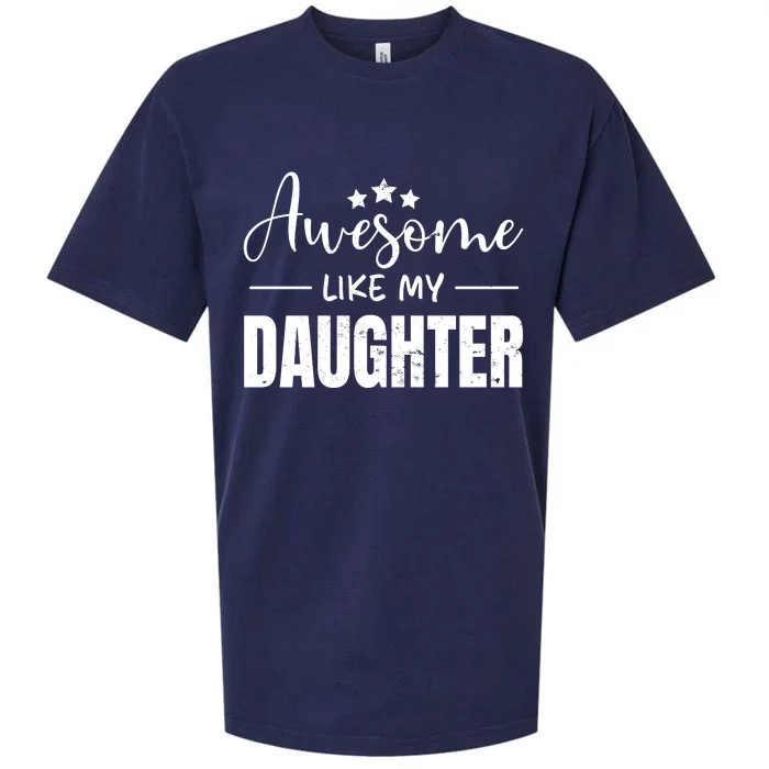 Awesome Like My Daughter Old Black Sueded Cloud Jersey T-Shirt