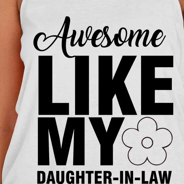 Awesome Like My Daughter In Law Family Lovers Women's Knotted Racerback Tank