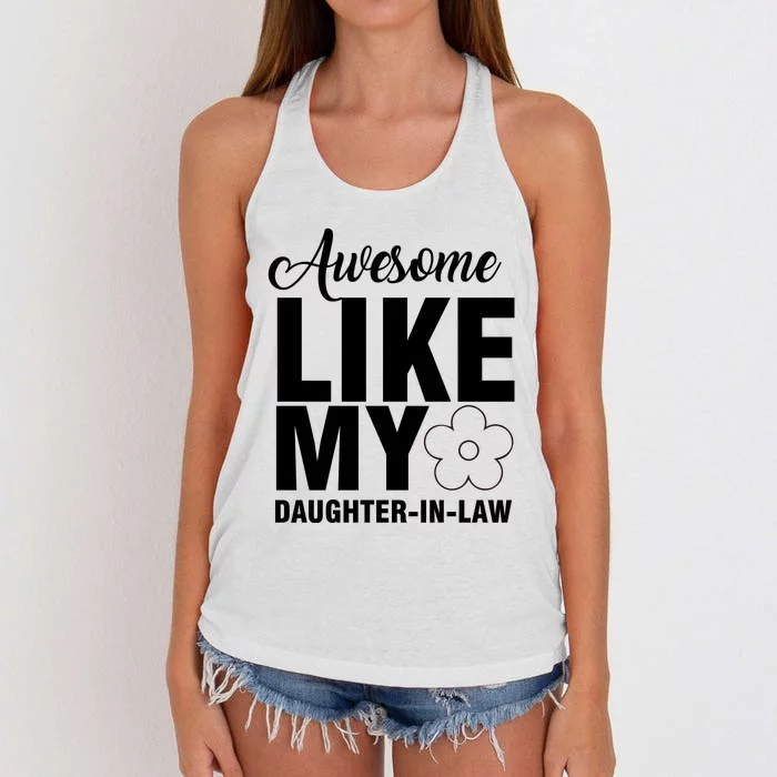 Awesome Like My Daughter In Law Family Lovers Women's Knotted Racerback Tank