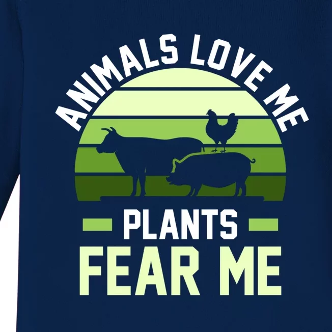 Animals Love Me Plants Eat Plants Cool Gift Baby Long Sleeve Bodysuit