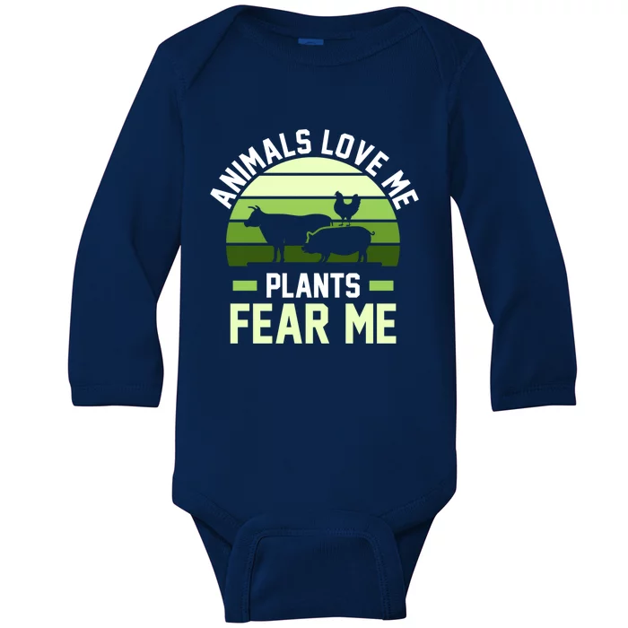 Animals Love Me Plants Eat Plants Cool Gift Baby Long Sleeve Bodysuit