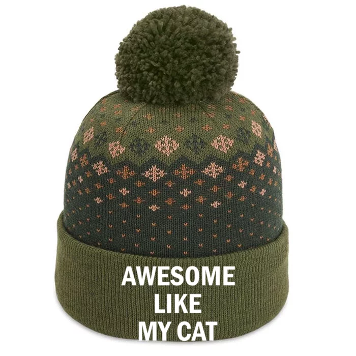 Awesome Like My Cat The Baniff Cuffed Pom Beanie