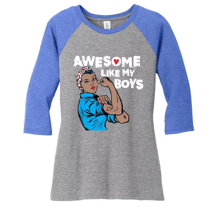 Awesome Like My Funny Saying For Cool Mother Mom Gift Women's Tri-Blend 3/4-Sleeve Raglan Shirt