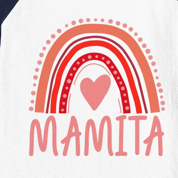 Awesome Latina Mamita Mom Valentine's Day CooL Rainbow Heart Baseball Sleeve Shirt