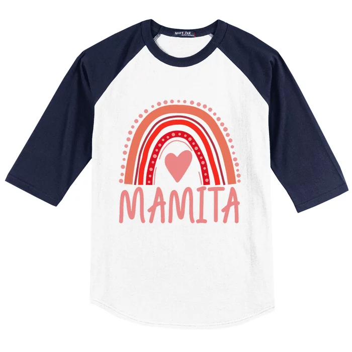 Awesome Latina Mamita Mom Valentine's Day CooL Rainbow Heart Baseball Sleeve Shirt