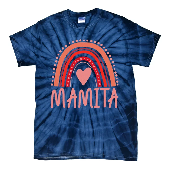 Awesome Latina Mamita Mom Valentine's Day CooL Rainbow Heart Tie-Dye T-Shirt