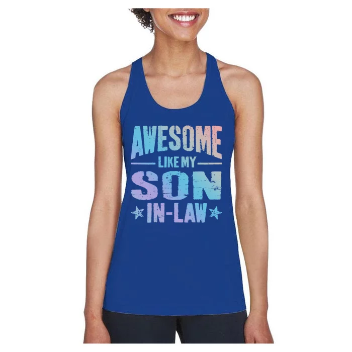 Awesome Like My Soninlaw Funny Mom Dad Joke Cute Gift Women's Racerback Tank