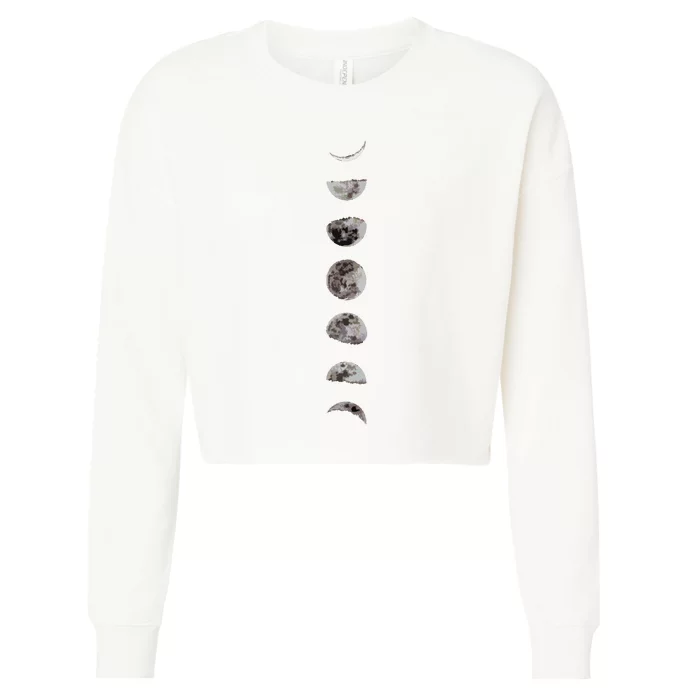 Awesome Luna Moon Phases Women Sizes Cropped Pullover Crew