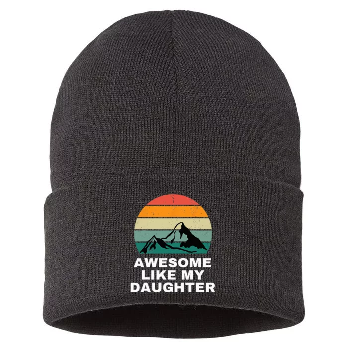 Awesome Like My Daughter Gift Funny Father's Day Sustainable Knit Beanie