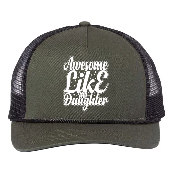 Awesome Like My Daughter Funny Fathers Day Dad Papa Men Retro Rope Trucker Hat Cap