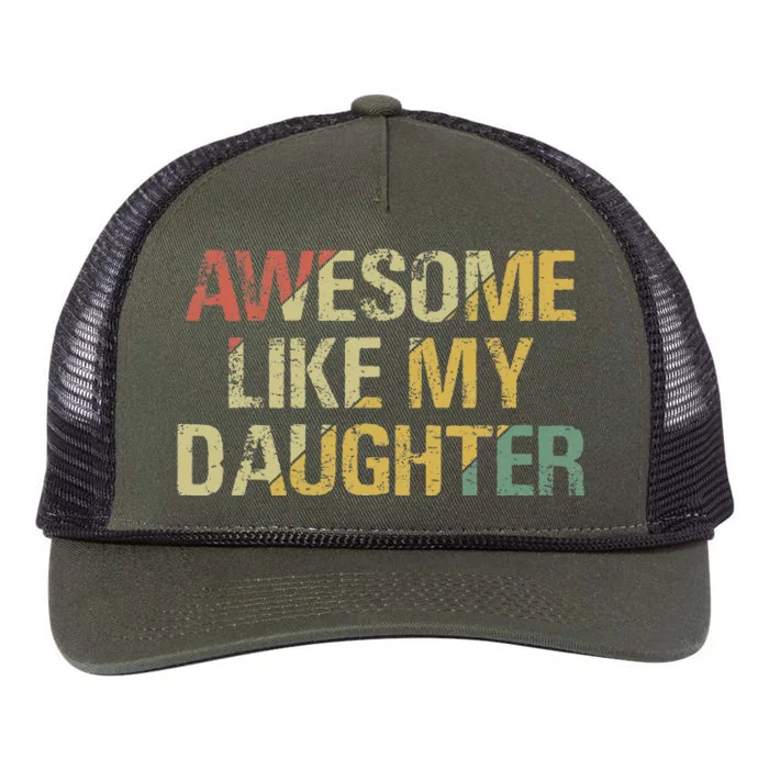 Awesome Like My Daughter Gifts Tee Funny Fathers Day Dad Retro Rope Trucker Hat Cap