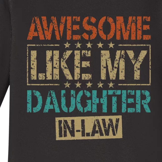 Awesome Like My Daughterinlaw FatherS Day Baby Long Sleeve Bodysuit