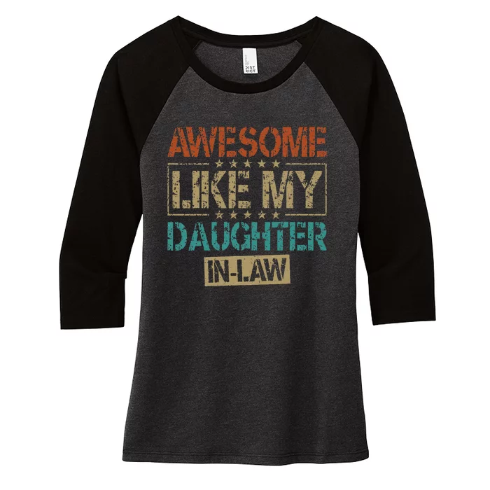 Awesome Like My Daughterinlaw FatherS Day Women's Tri-Blend 3/4-Sleeve Raglan Shirt