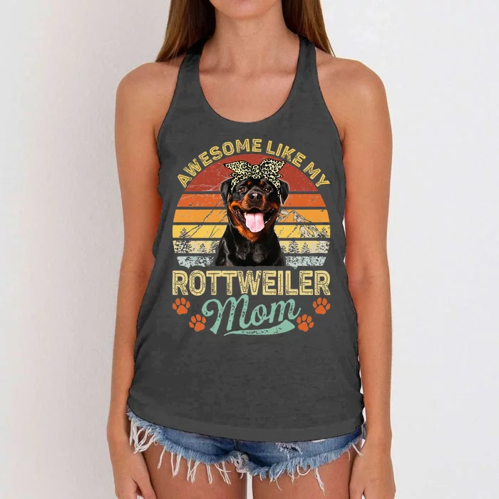 Awesome Like My Rottweiler Mom Dog Vintage Women's Knotted Racerback Tank