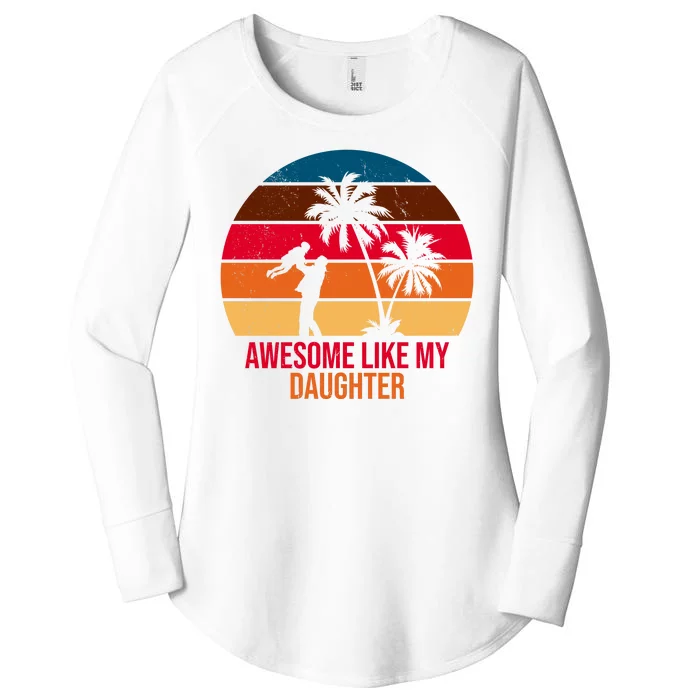 Awesome Like My Daughter Sunset Gift For Dad Women's Perfect Tri Tunic Long Sleeve Shirt