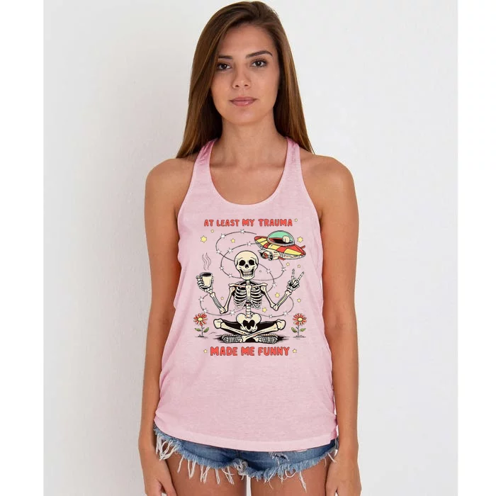 At Least My Trauma Made Me Funny Women's Knotted Racerback Tank