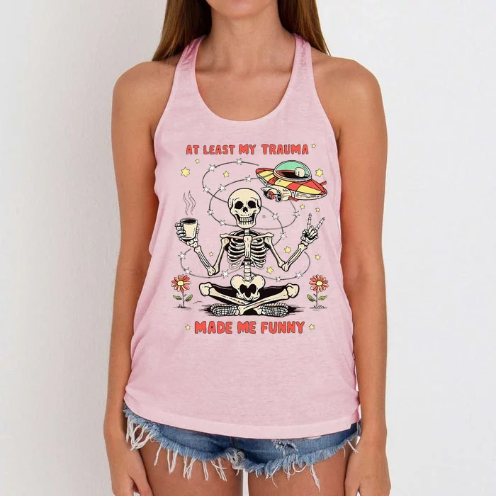 At Least My Trauma Made Me Funny Women's Knotted Racerback Tank