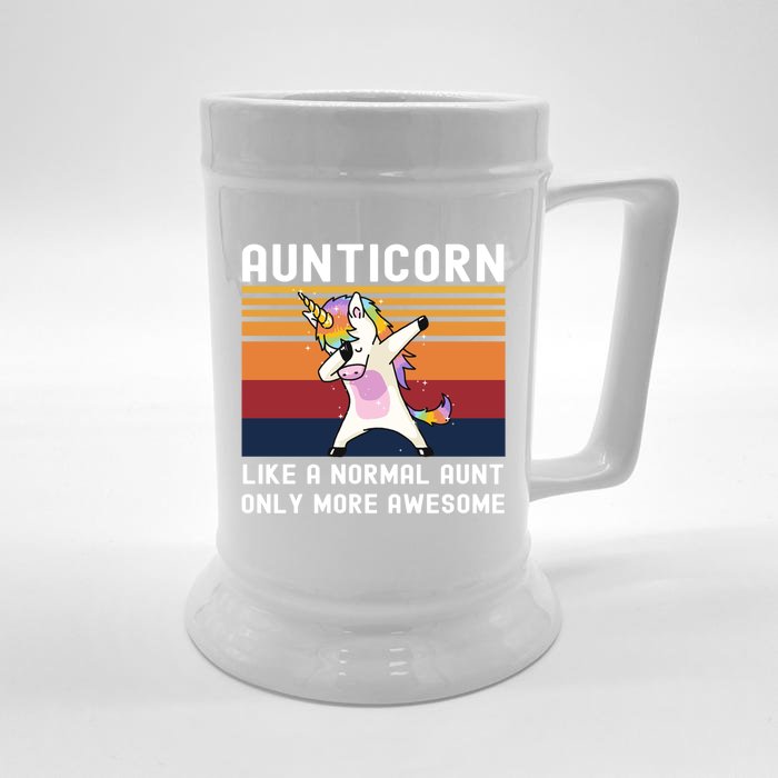 Aunticorn Like Normal Aunt But More Awesome Dabbing Unicorn Funny Gift Front & Back Beer Stein