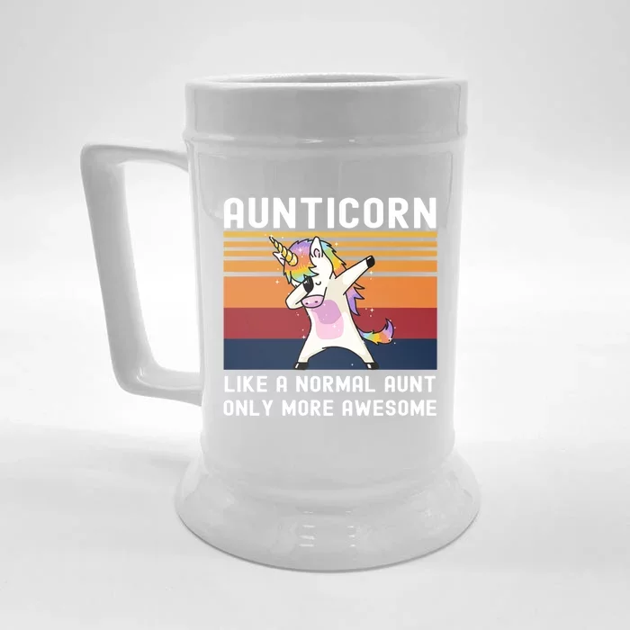 Aunticorn Like Normal Aunt But More Awesome Dabbing Unicorn Funny Gift Front & Back Beer Stein