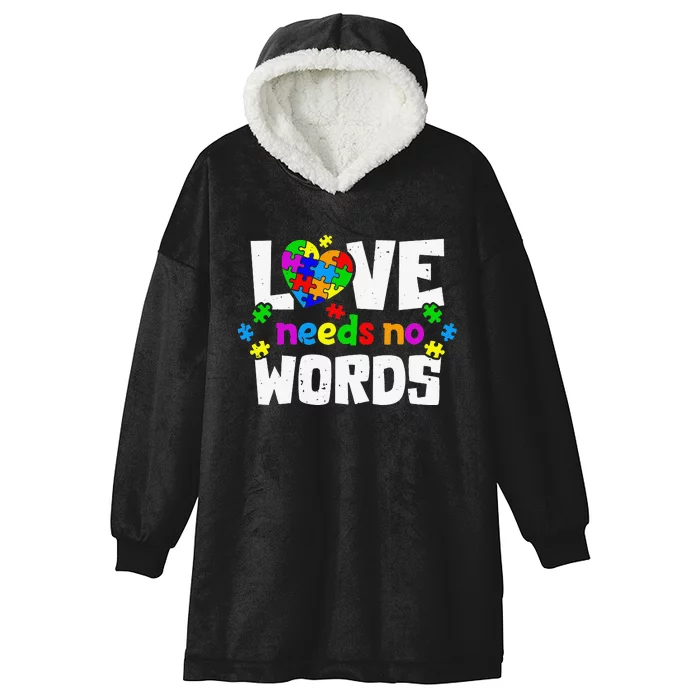 Autism Love No Words SPED Special Needs Awareness Teachers Hooded Wearable Blanket