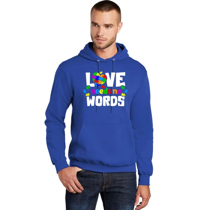 Autism Love No Words Sped Special Needs Awareness Teachers Cool Gift Tall Hoodie