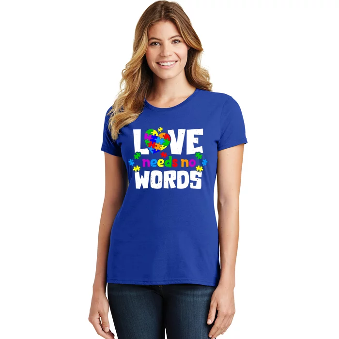 Autism Love No Words Sped Special Needs Awareness Teachers Cool Gift Women's T-Shirt