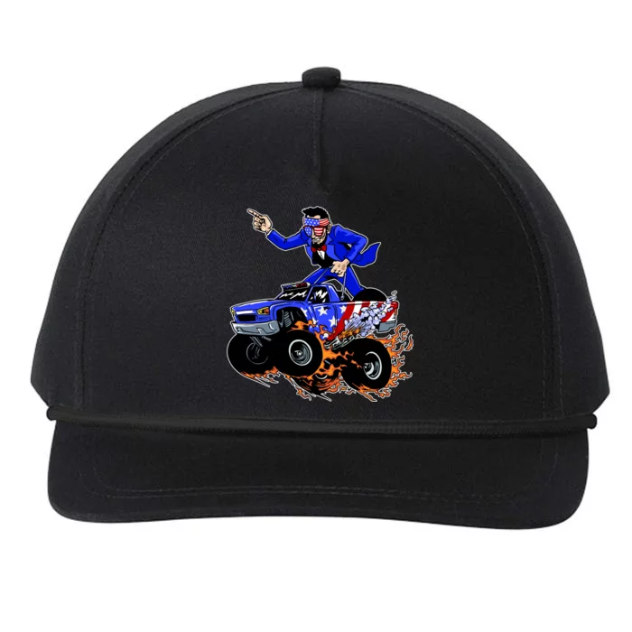 Abraham Liconln On A Monster Truck Snapback Five-Panel Rope Hat