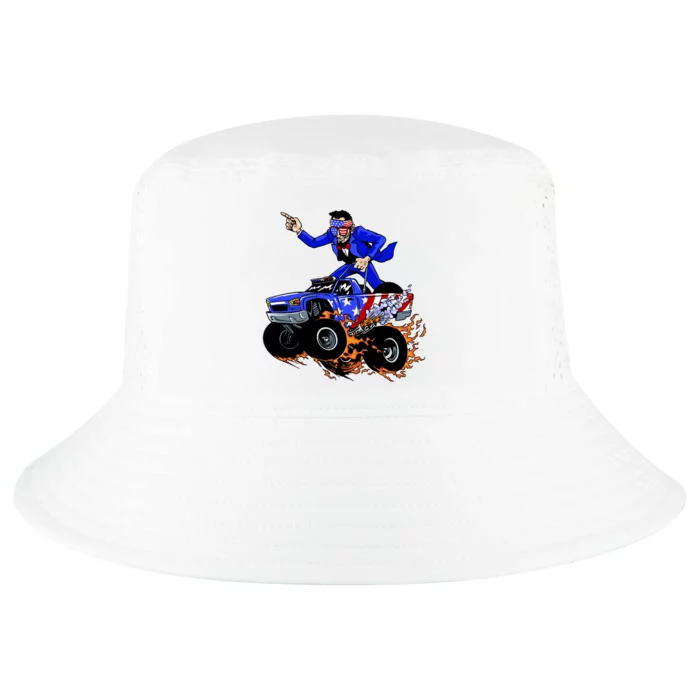 Abraham Liconln On A Monster Truck Cool Comfort Performance Bucket Hat