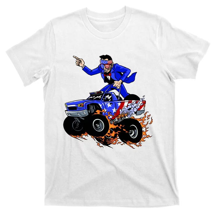 Abraham Liconln On A Monster Truck T-Shirt