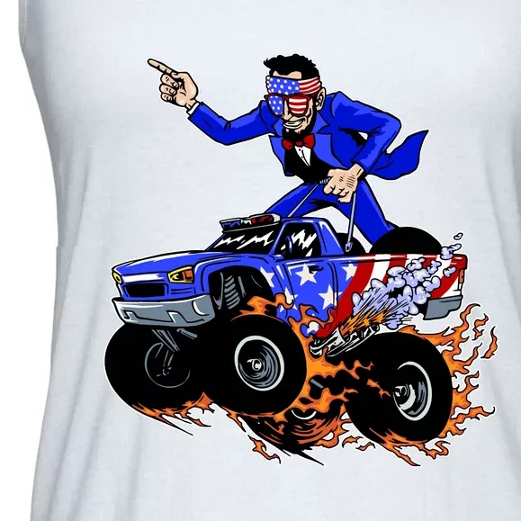 Abraham Liconln On A Monster Truck Ladies Essential Flowy Tank