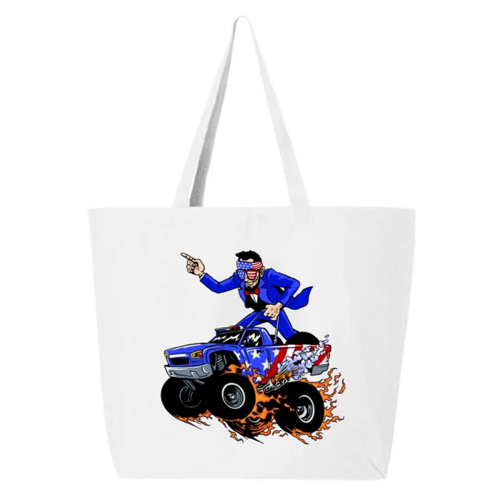 Abraham Liconln On A Monster Truck 25L Jumbo Tote