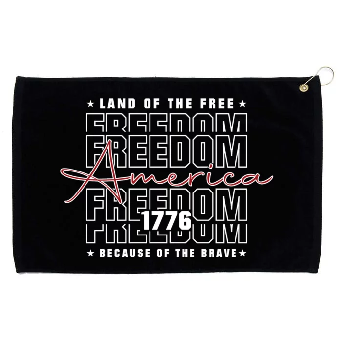 America Land Of The Free Because Of The Brave | 4th Of July Grommeted Golf Towel