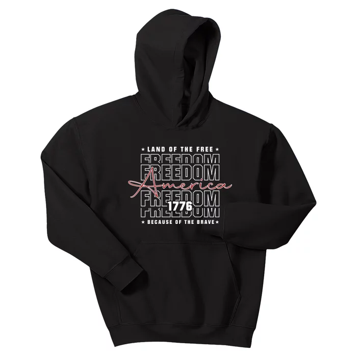 America Land Of The Free Because Of The Brave | 4th Of July Kids Hoodie