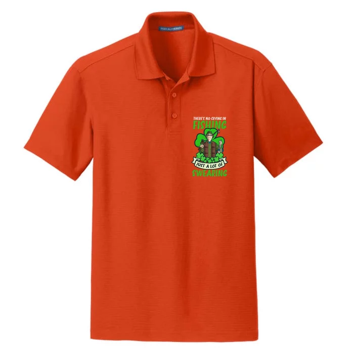 A Lot Of Swearing Design St Patricks Fishing Gift Dry Zone Grid Performance Polo