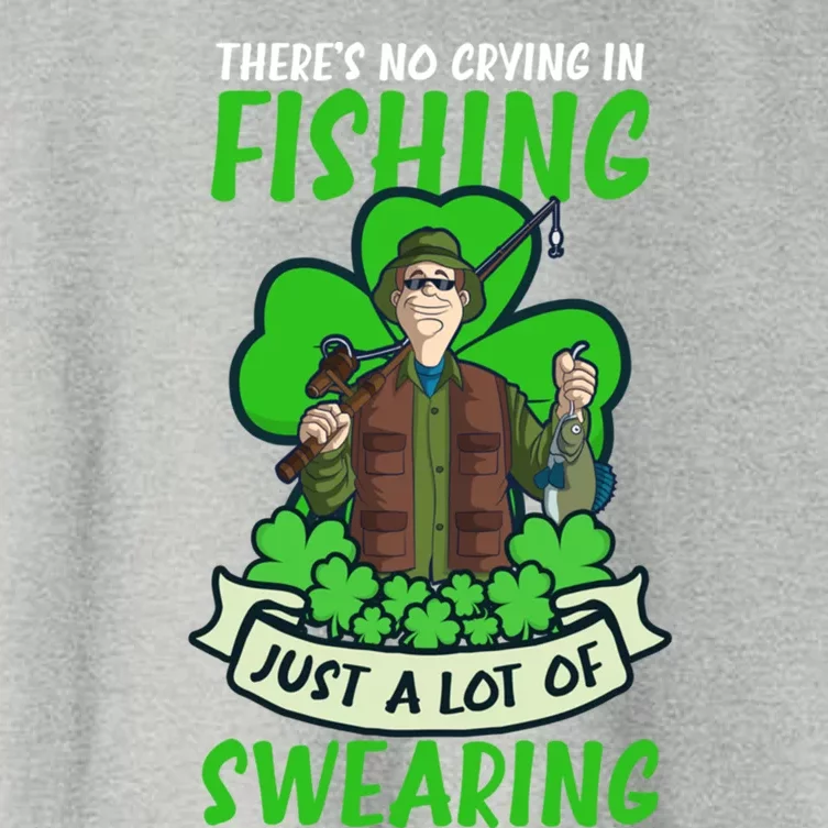 A Lot Of Swearing Design St Patricks Fishing Gift Women's Crop Top Tee