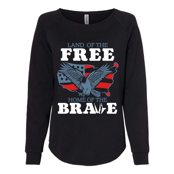 America Land Of The Free Home Of The Brave Gift Womens California Wash Sweatshirt