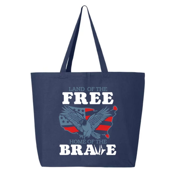 America Land Of The Free Home Of The Brave Gift 25L Jumbo Tote