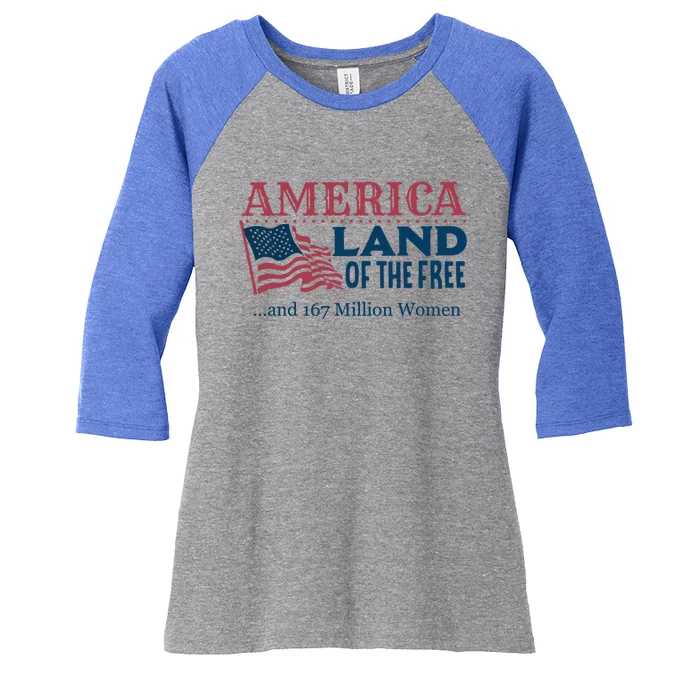 America Land Of The Free And 167 Million Cool Gift Women's Tri-Blend 3/4-Sleeve Raglan Shirt