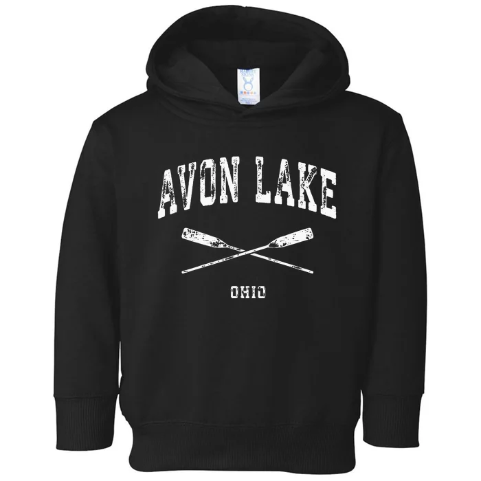 Avon Lake Ohio Vintage Nautical Crossed Oars Toddler Hoodie