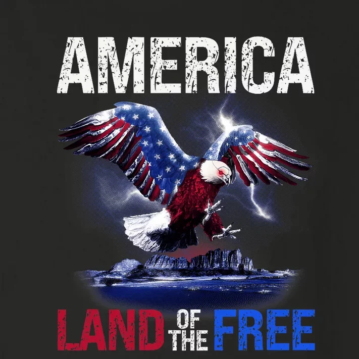 America Land Of The Free 4th Of July Independence Day Eagle Toddler Long Sleeve Shirt