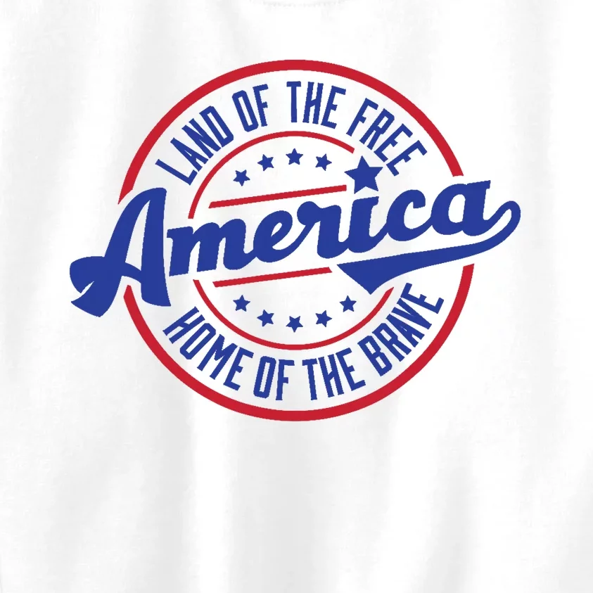 AMERICA LAND OF THE FREE HOME OF THE BRAVE Kids Sweatshirt