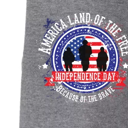 America Land Of The Free Because Of The Brave Novelty Cool Gift Doggie 3-End Fleece Hoodie