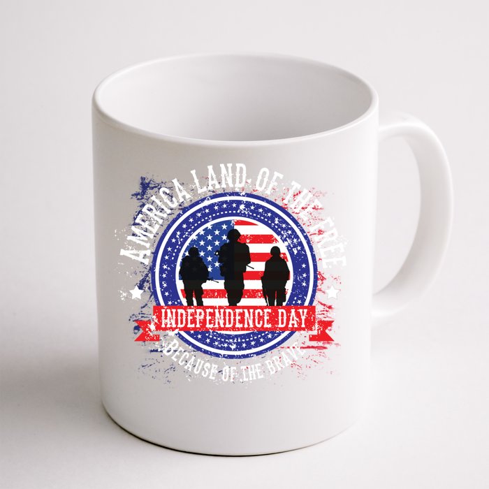 America Land Of The Free Because Of The Brave Novelty Cool Gift Front & Back Coffee Mug