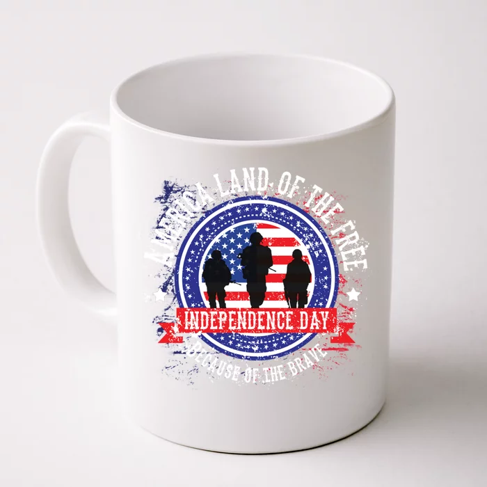 America Land Of The Free Because Of The Brave Novelty Cool Gift Front & Back Coffee Mug